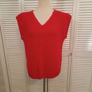Handmade crochet red vest XL